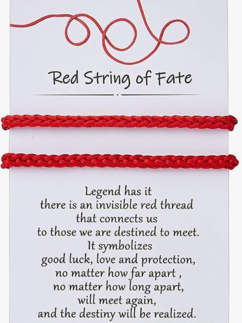 NEW IN BOX Desimtion Red String of Fate Matching Bracelet Set - Couples Gift